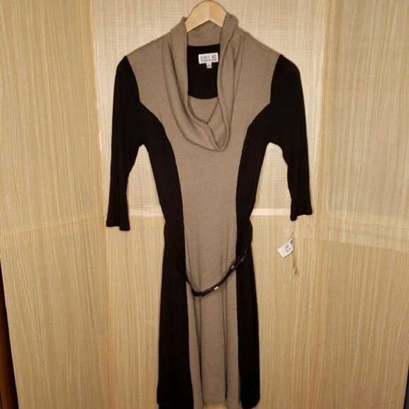 Robbie Bee NWT Cowl Neck Thermal Petite Dress - Picture 1 of 10